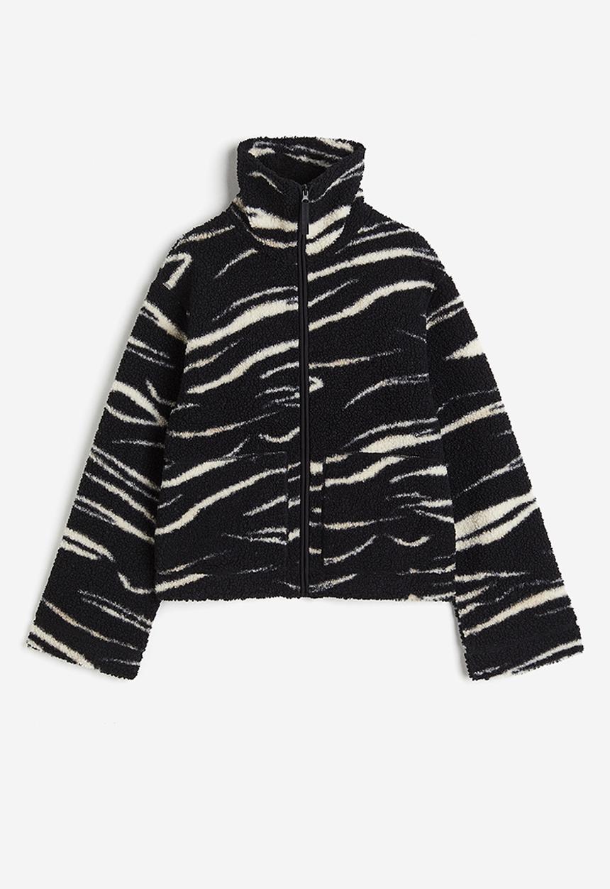H&M - Teddy jacket - black/zebra print