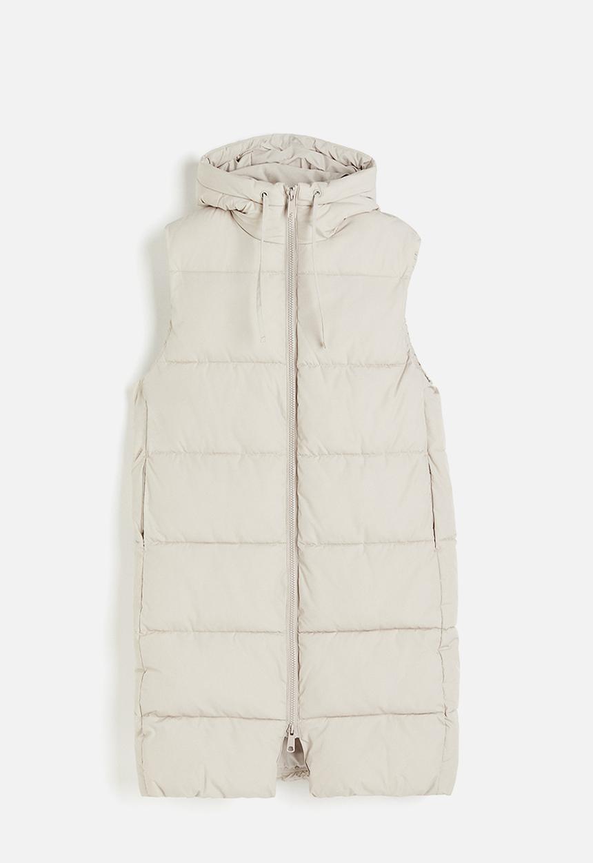 H&M - Hooded puffer gilet - light beige