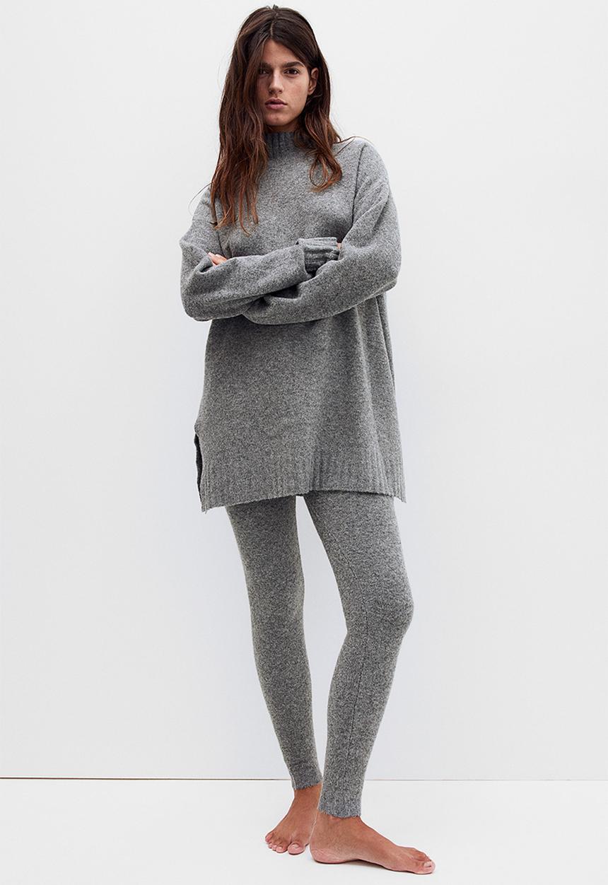 H&M - Fine-knit leggings - grey