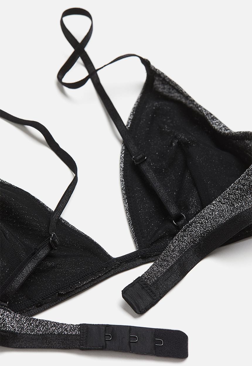 H&M - Soft bra - black & glittery