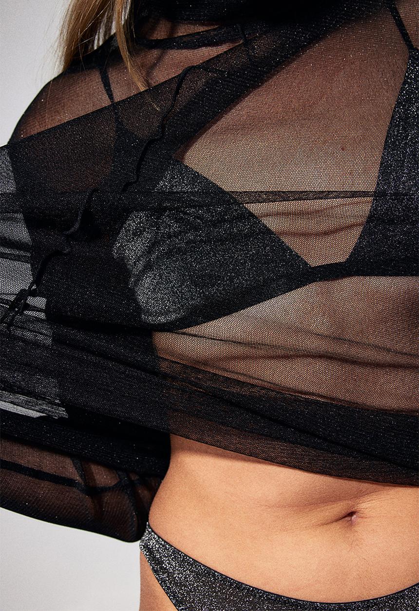 H&M - Soft bra - black & glittery