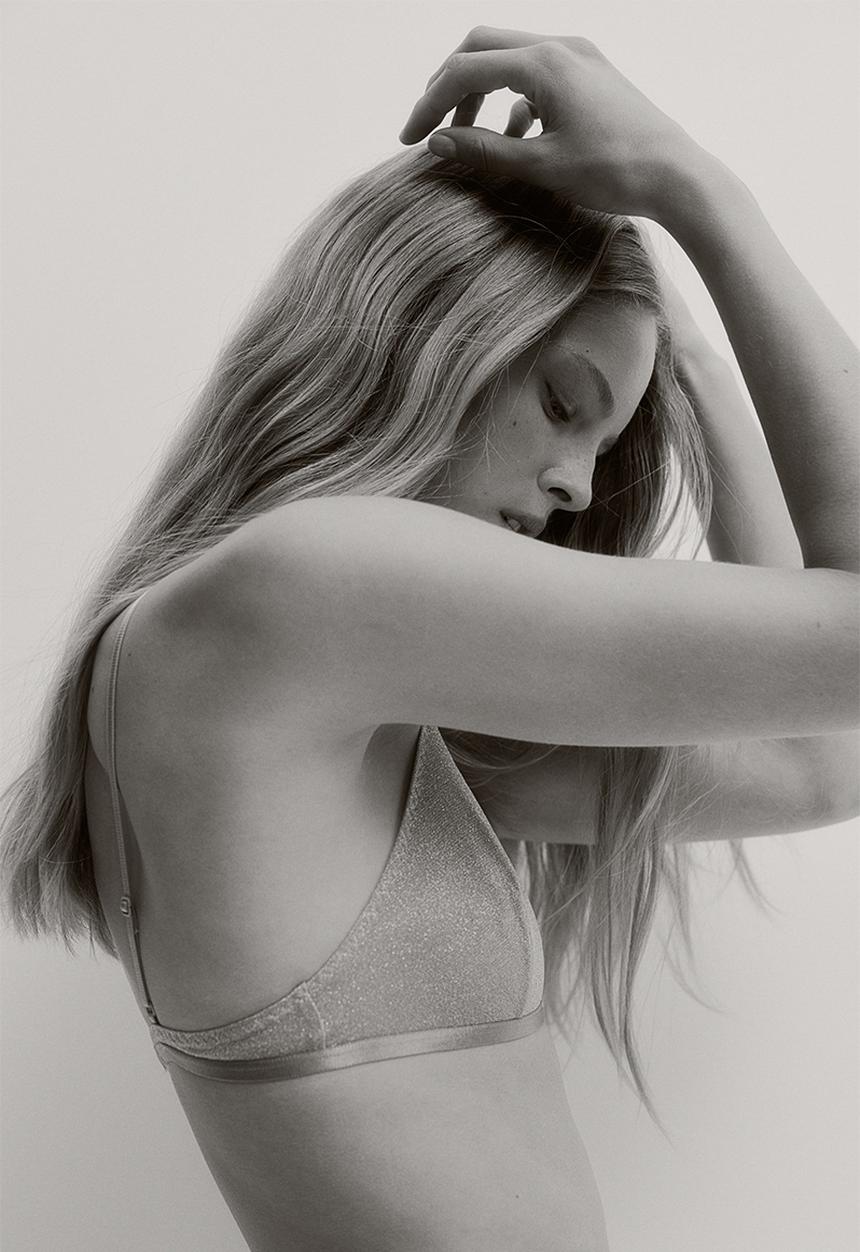 H&M - Soft bra - beige & glittery