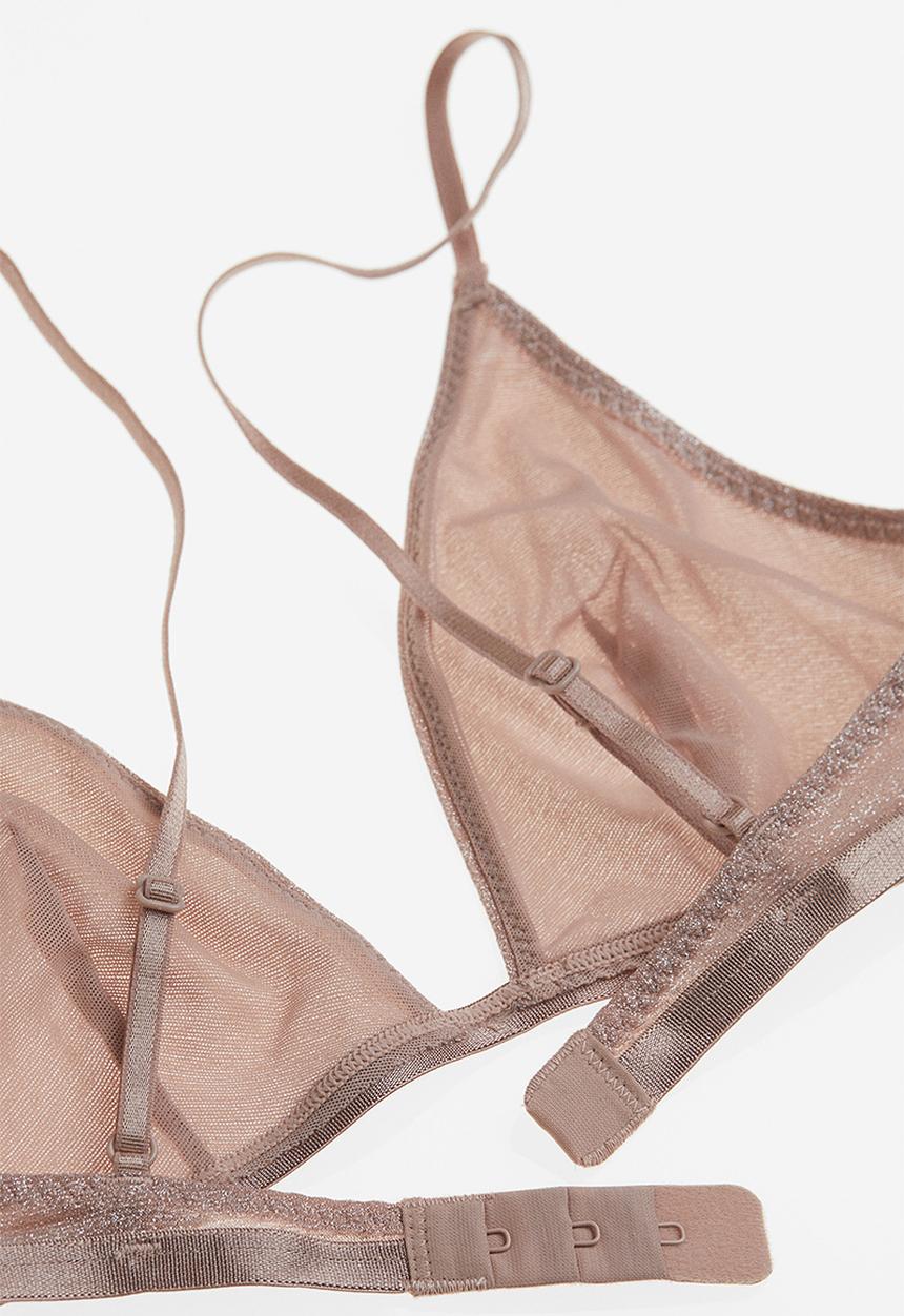 H&M - Soft bra - beige & glittery