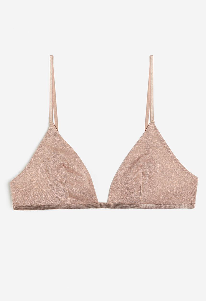 H&M - Soft bra - beige & glittery