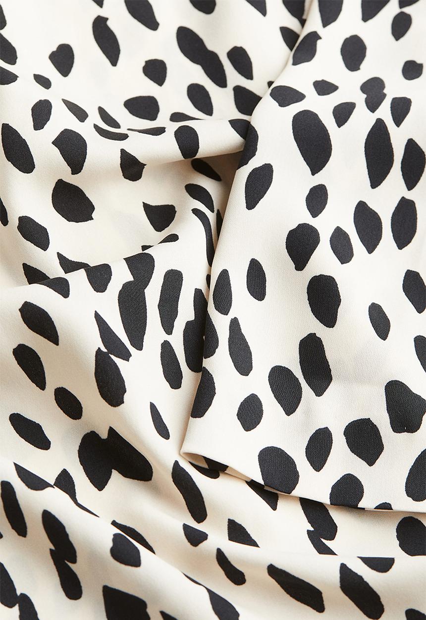 H&M - Draped dress - cream/spotted