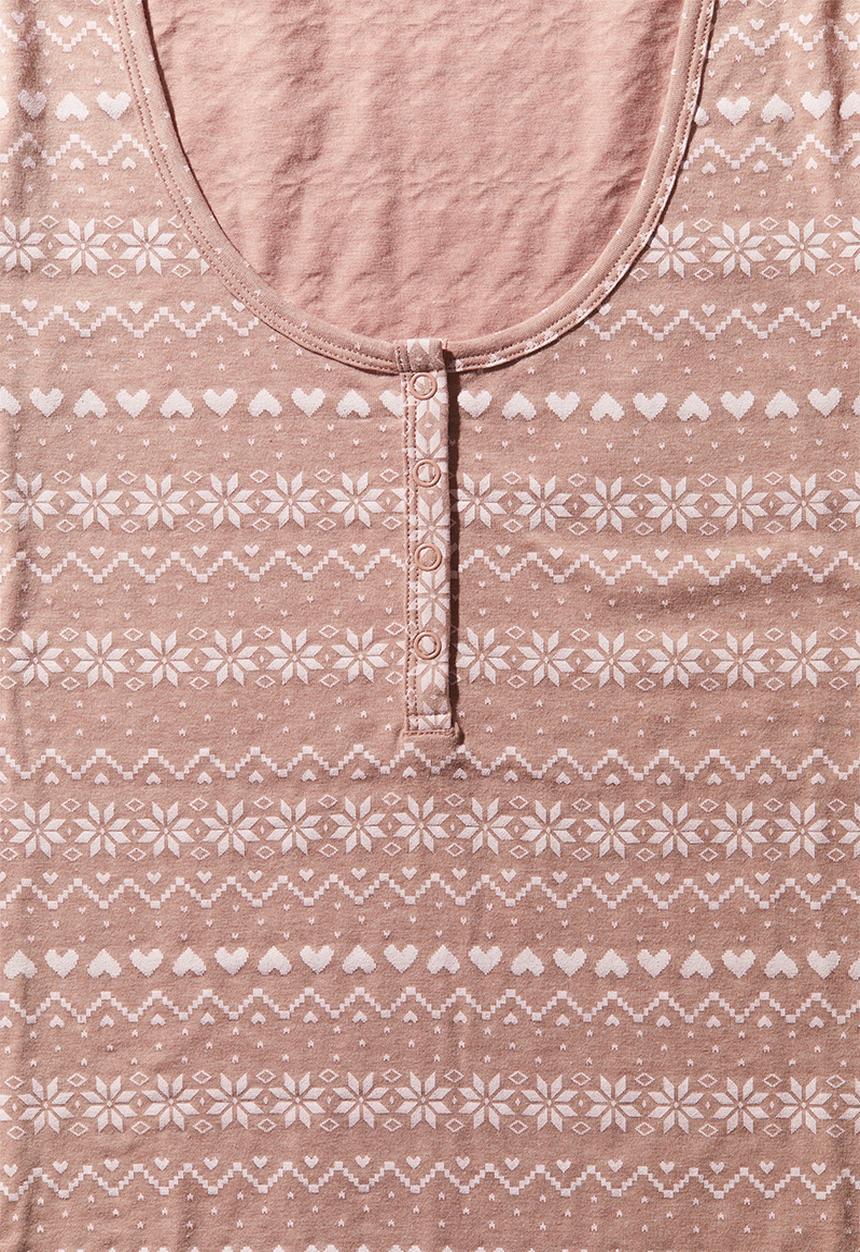 H&M - Ribbed cotton pyjamas - beige & patterned