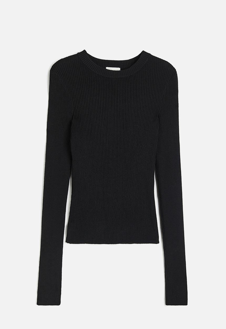 H&M - Rib-knit top - black