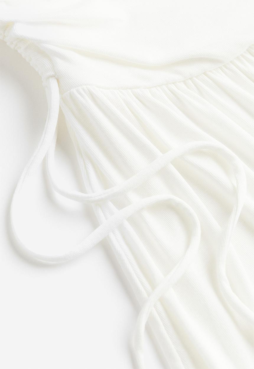 H&M - Drawstring-detail jersey skirt - cream