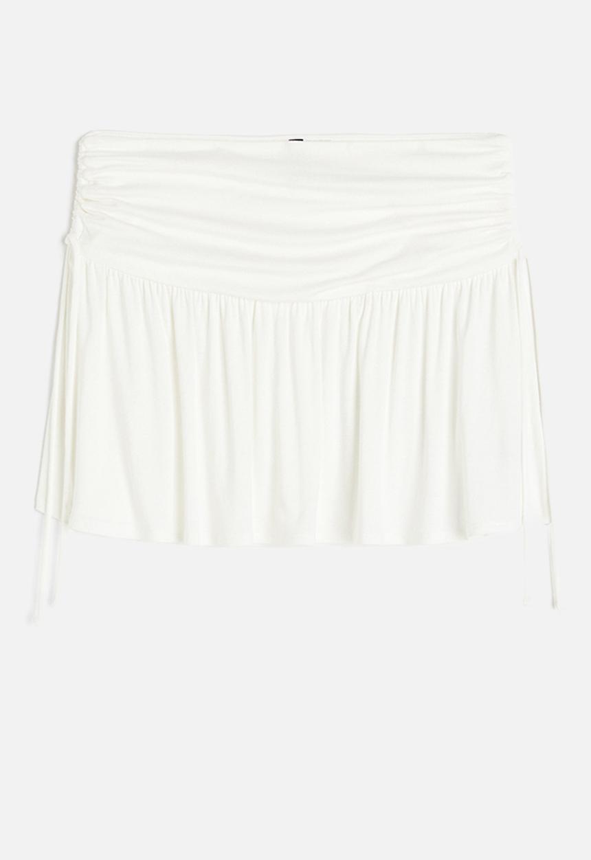 H&M - Drawstring-detail jersey skirt - cream