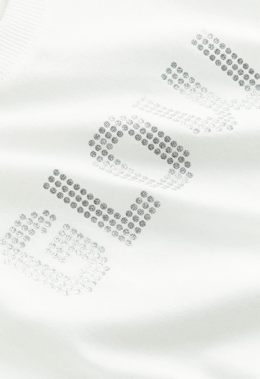 H&M - Glittery-motif T-shirt - cream glow