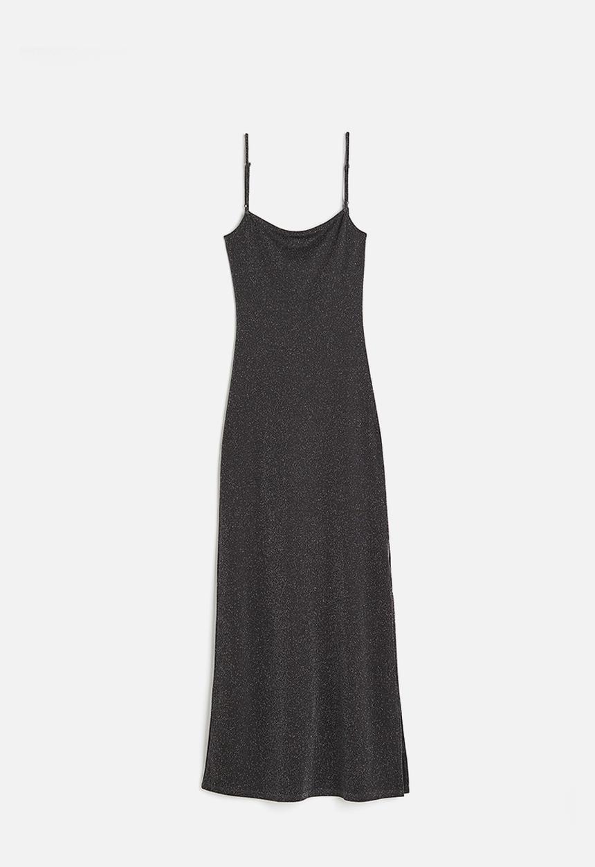H&M - Shimmering bodycon dress - dark grey & glittery