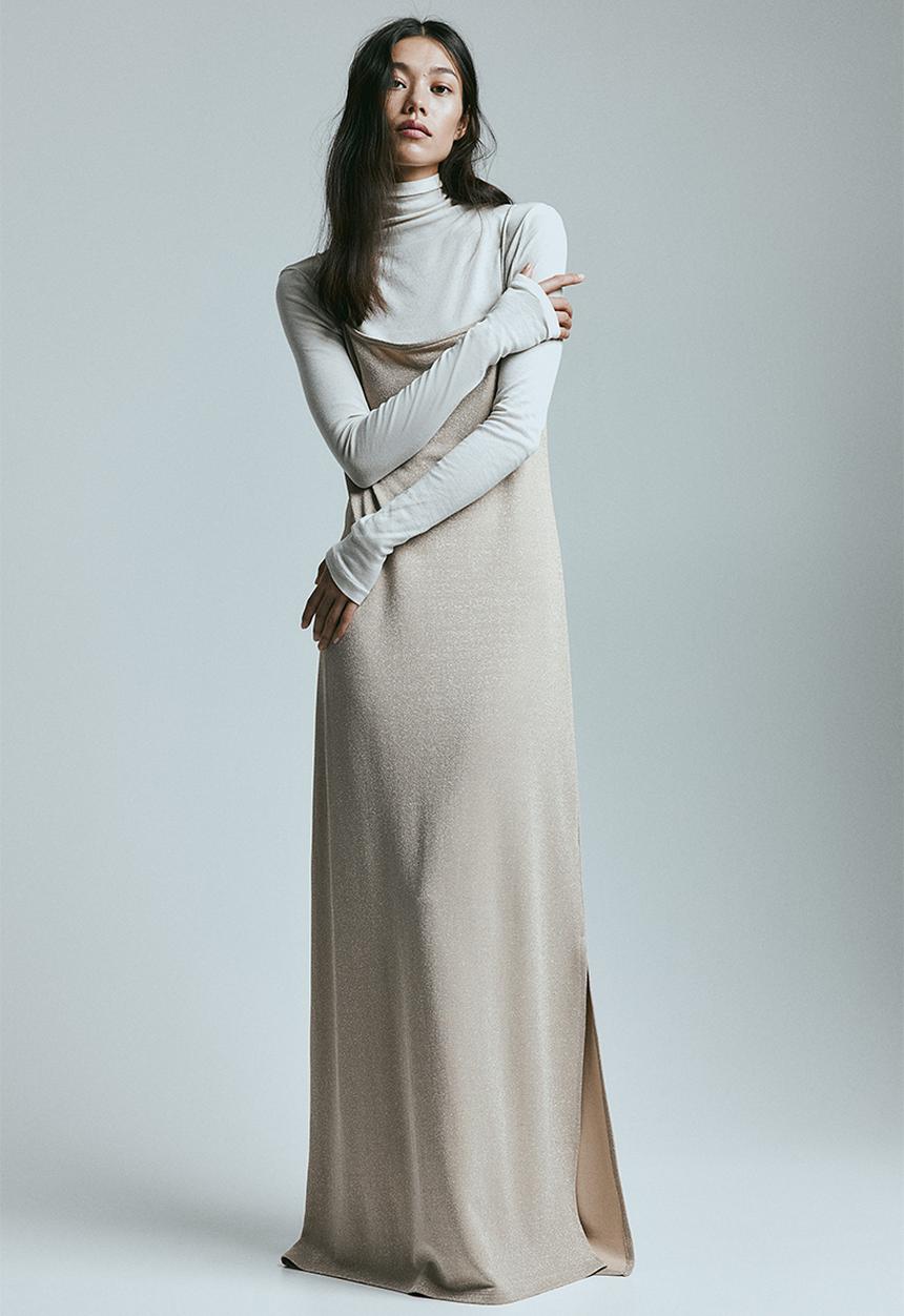 H&M - Shimmering bodycon dress - beige