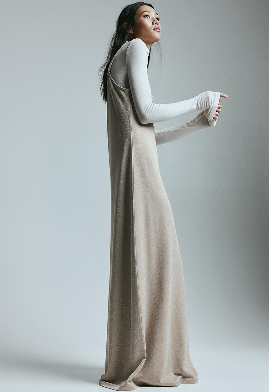 H&M - Shimmering bodycon dress - beige