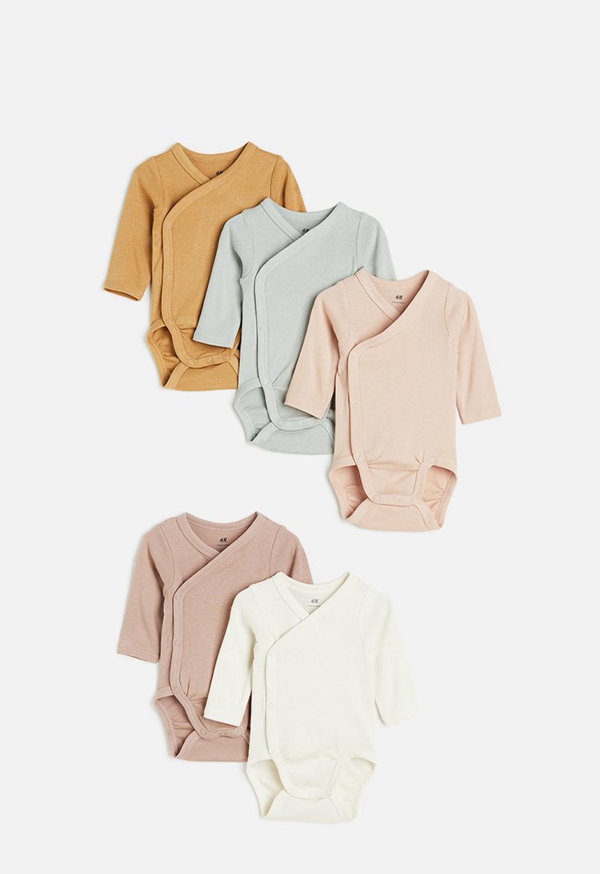 H&M - 5-pack wrapover bodysuits - multi