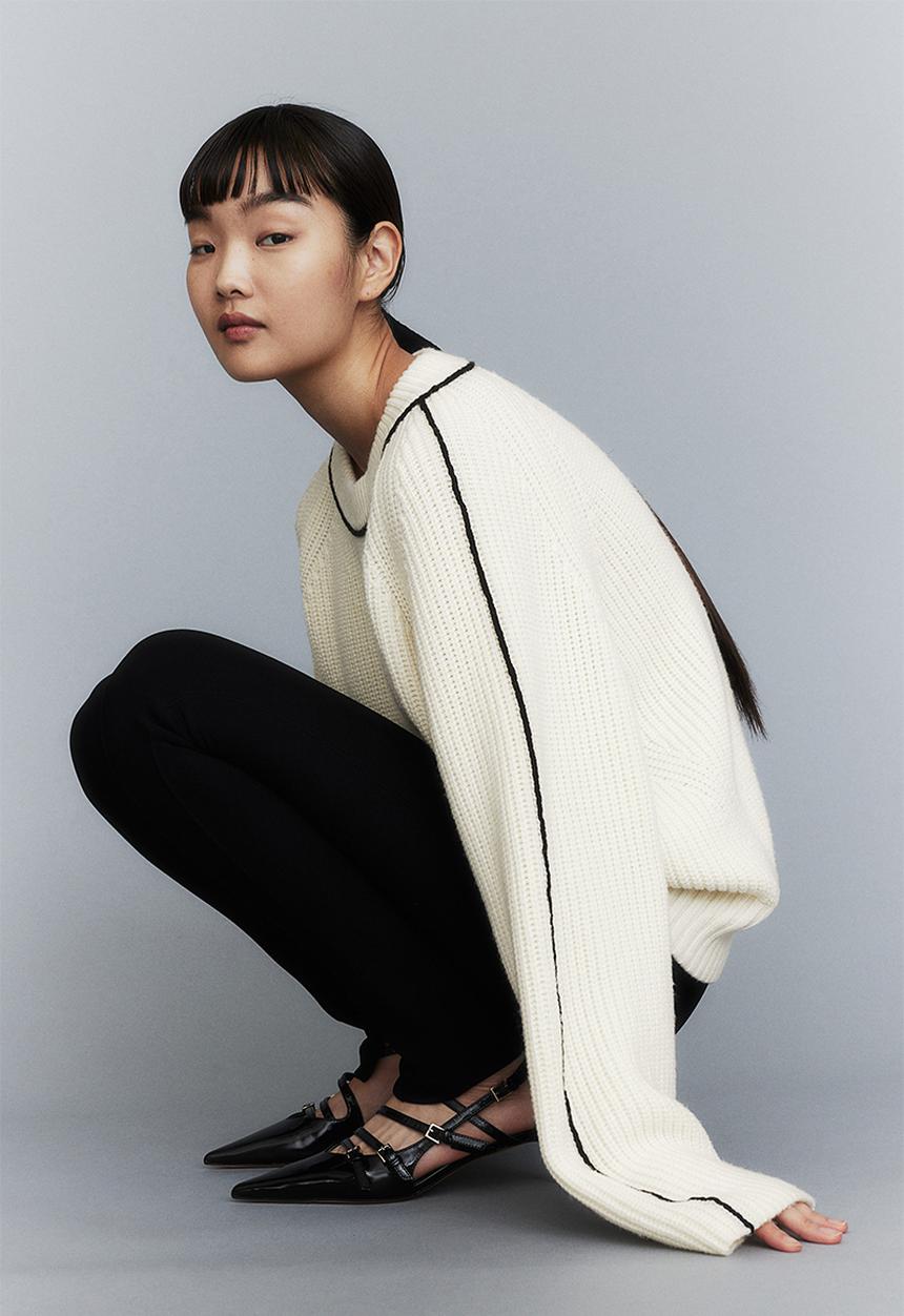 H&M - Wool-blend jumper - cream & black
