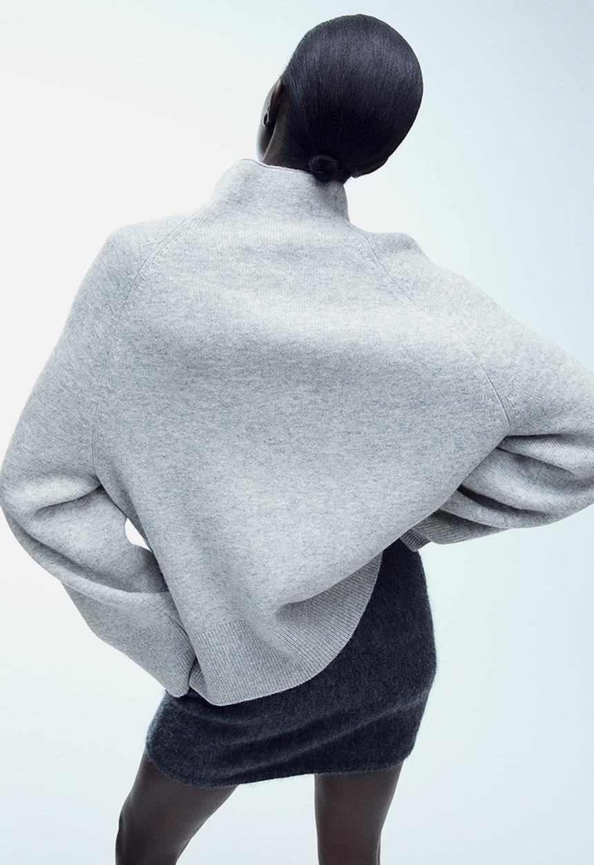 H&M - Wool-blend turtleneck jumper - grey marl