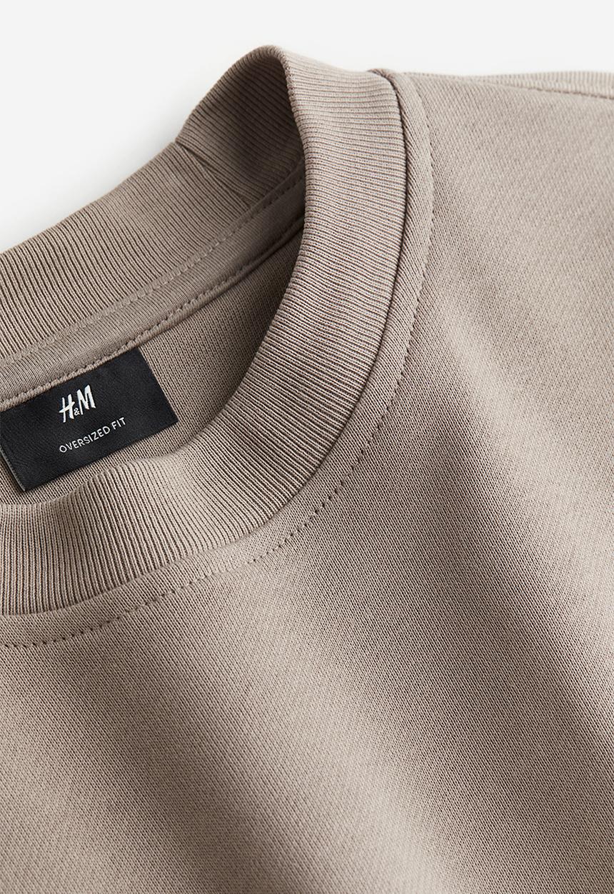 H&M - Oversized fit cotton sweatshirt - greige