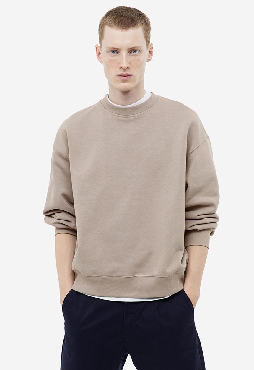 H&M - Oversized fit cotton sweatshirt - greige