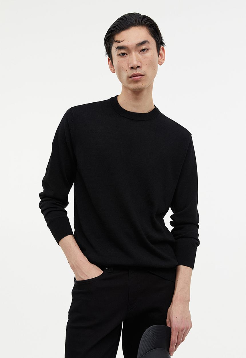 H&M - Regular fit wool-blend jumper - black