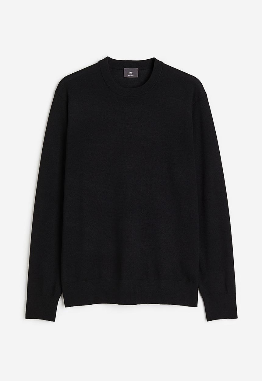 H&M - Regular fit wool-blend jumper - black