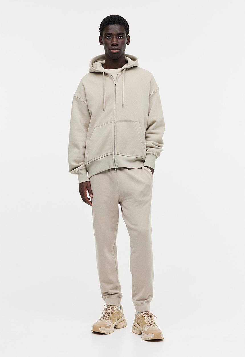 H&M - Oversized fit zip-through hoodie - beige