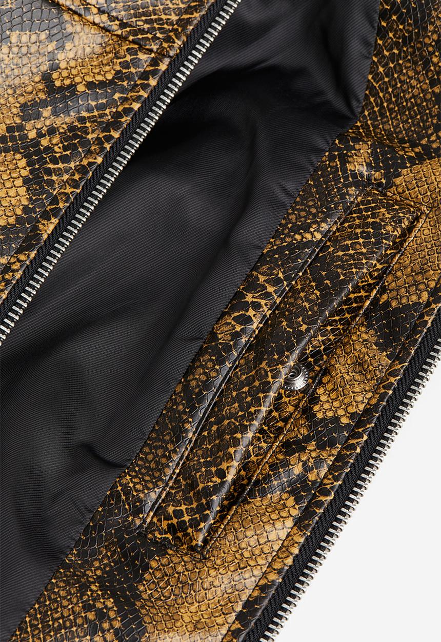 H&M - Slim fit coated jacket - brown/snakeskin-patterned