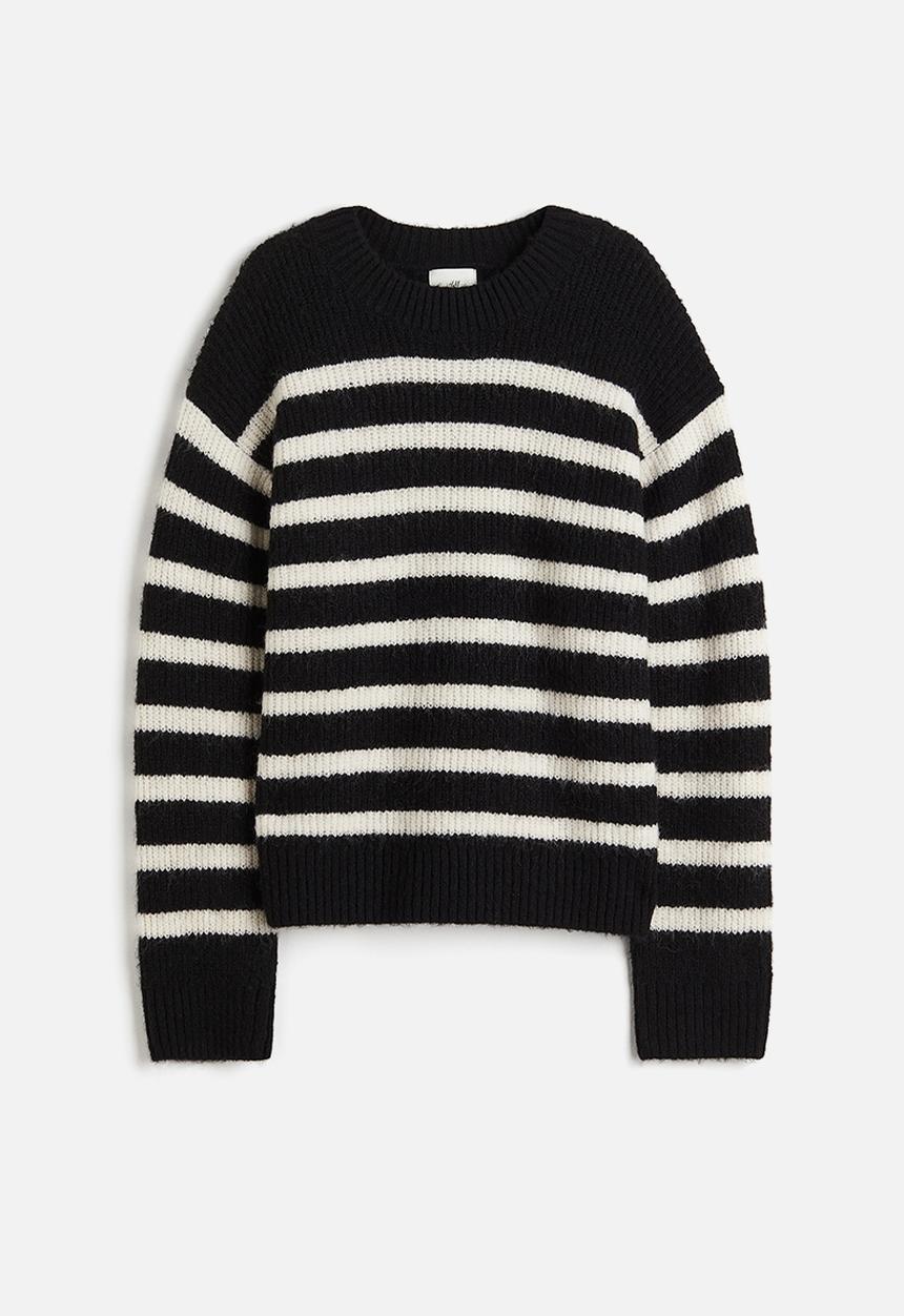 H&M - Rib-knit jumper - black striped