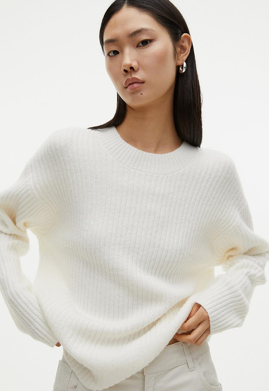 H&M - Rib-knit jumper - white