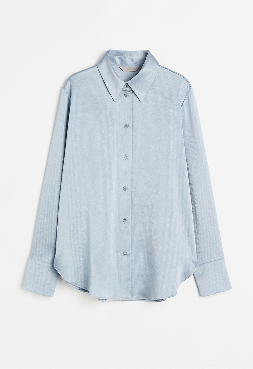 H&M - Pointed-collar shirt - light blue
