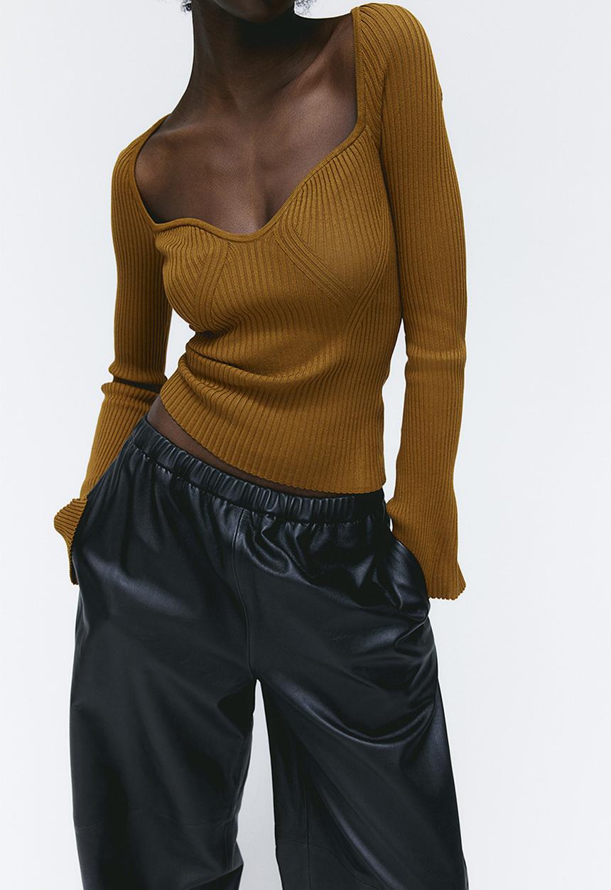 H&M - Rib-knit jumper - ochre