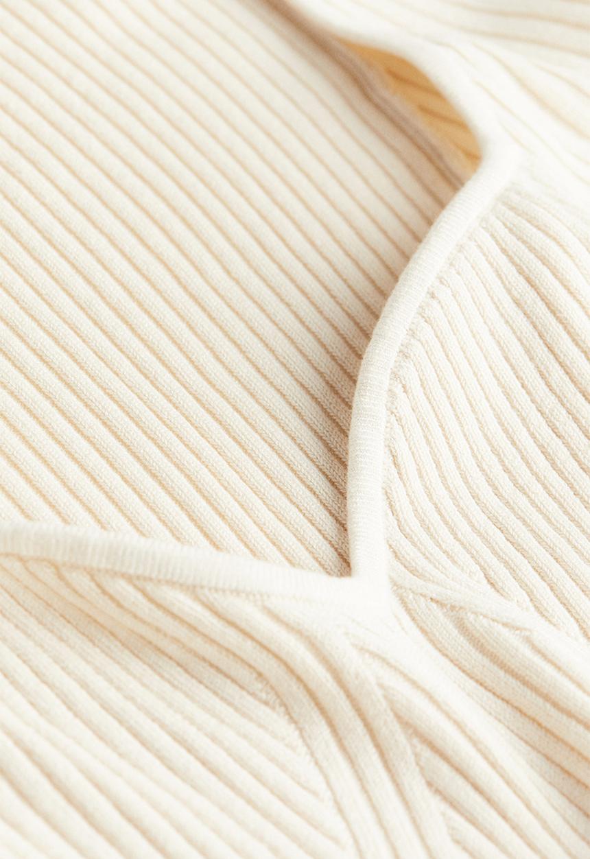 H&M - Rib-knit dress - light beige