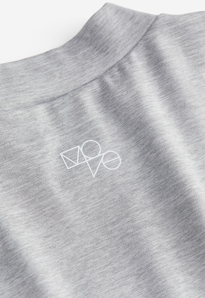 H&M - Softmove™ cropped sports top - light grey marl