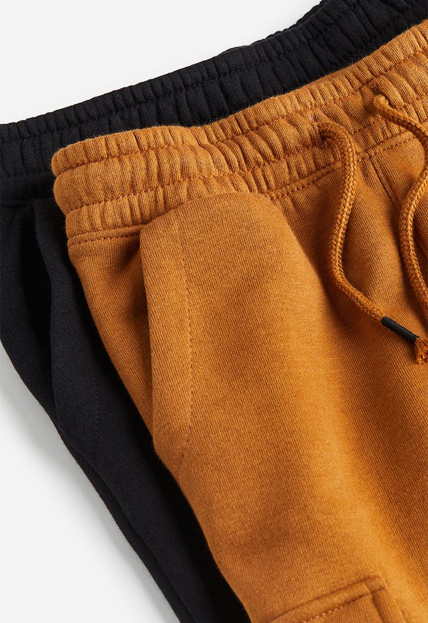 H&M - 2-pack joggers - black,brown