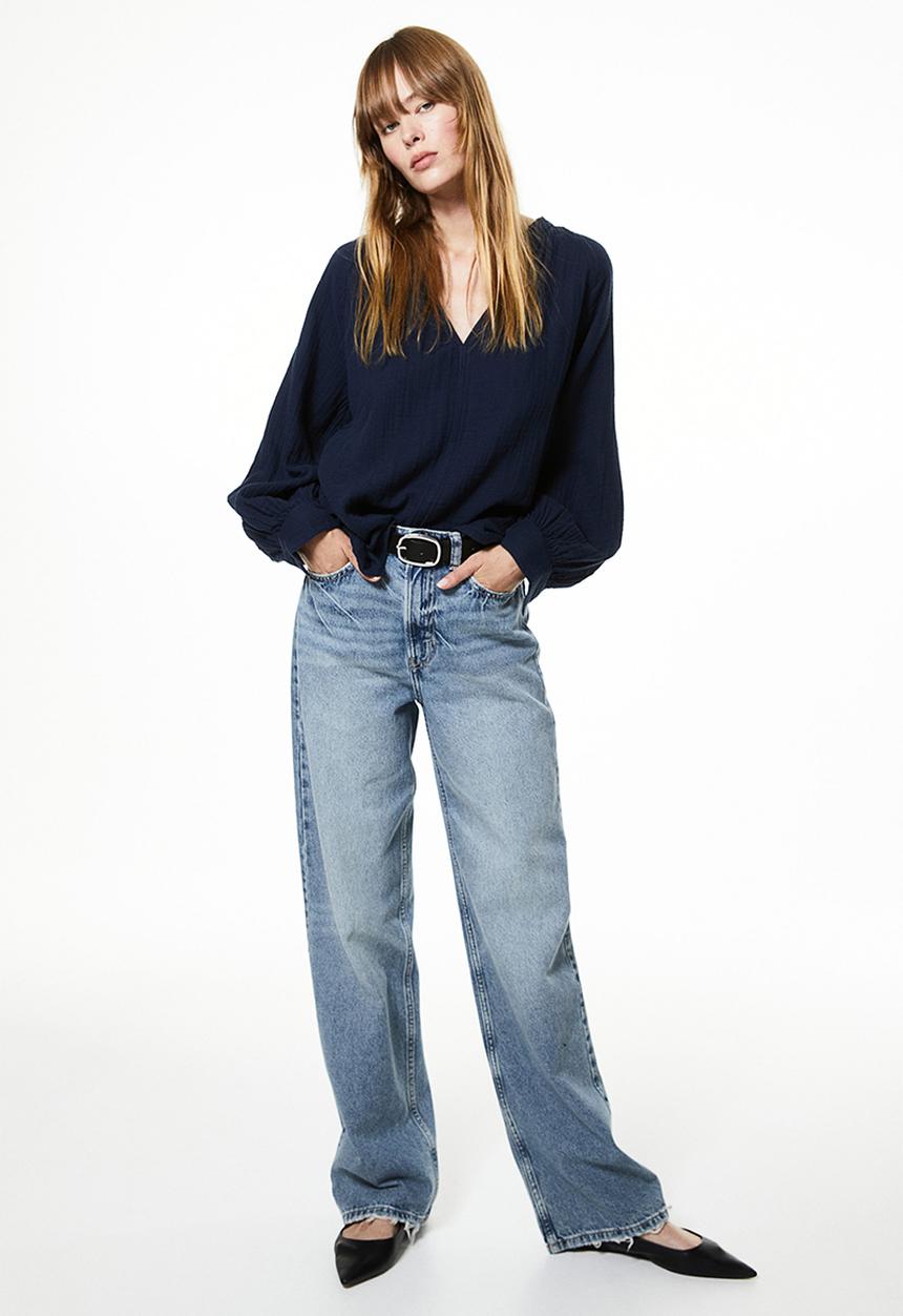 H&M - Double-weave blouse - blue