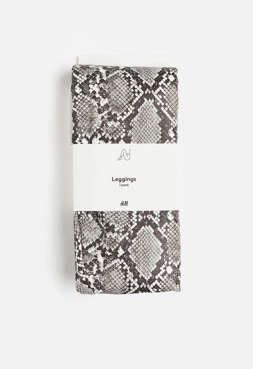 H&M - Crocodile-patterned leggings - white,multi,grey