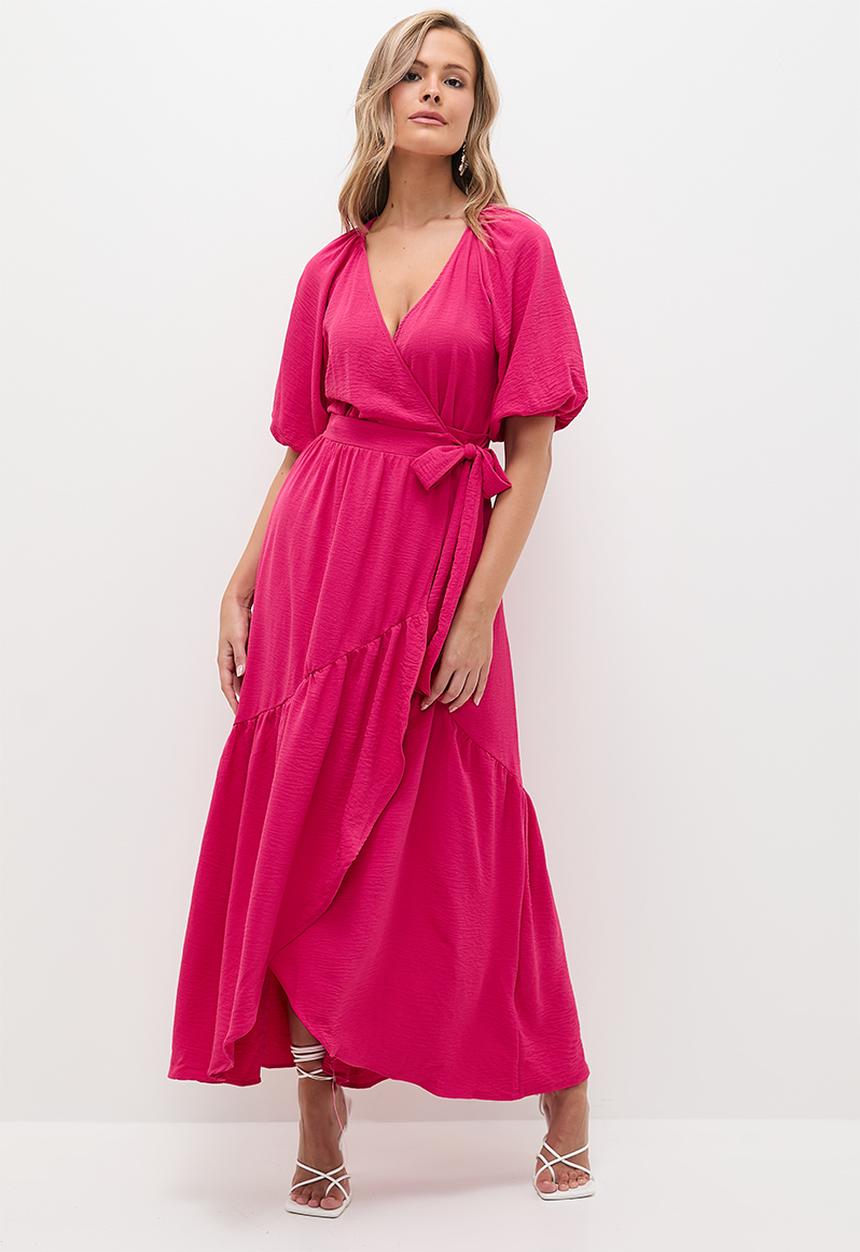 MILLA - Femme wrap maxi dress - Dusty Pink