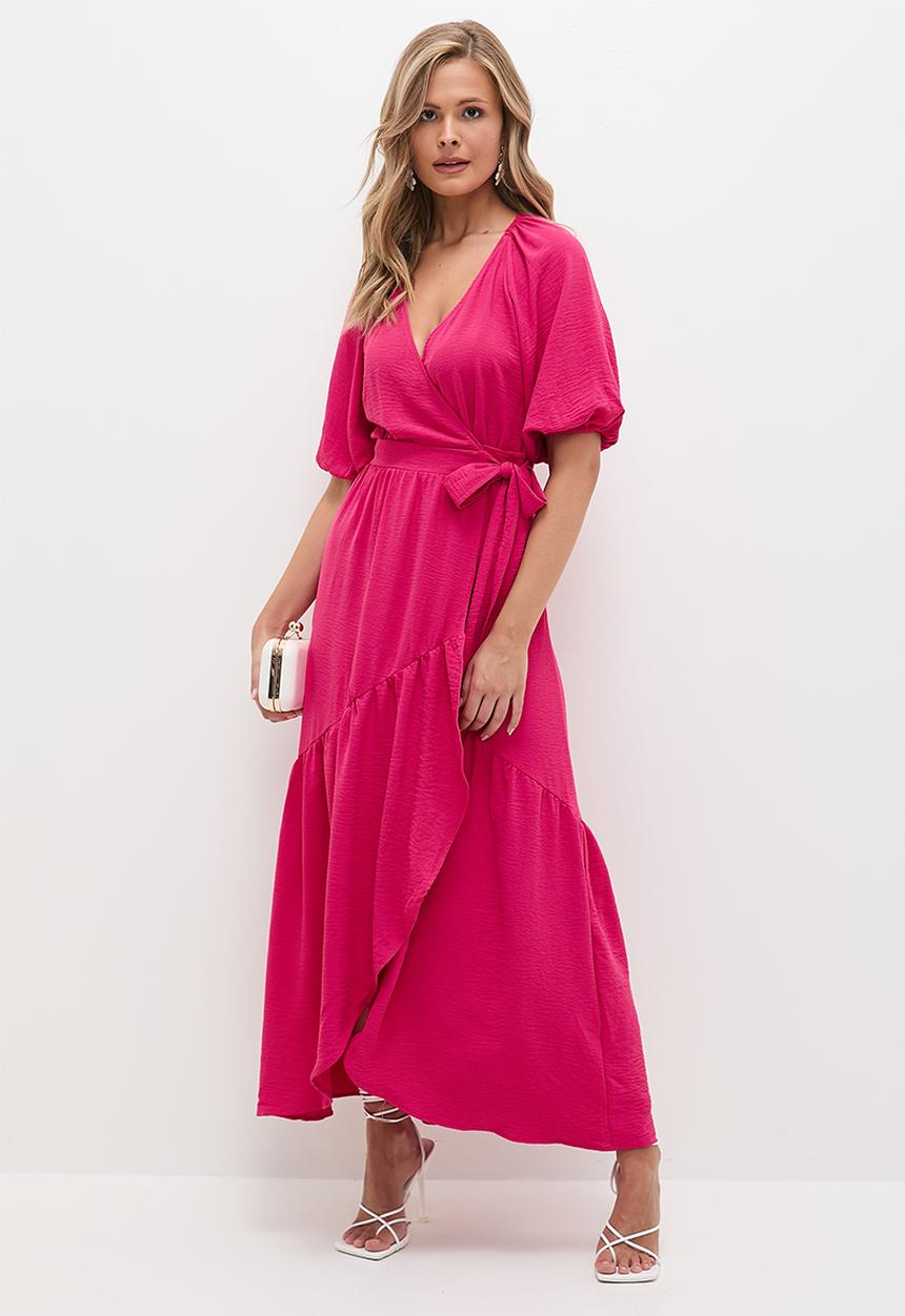 MILLA - Femme wrap maxi dress - Dusty Pink