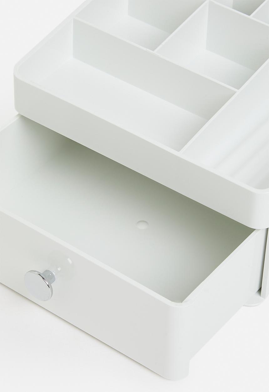 Litem - Cosmetics Desk Organiser 1 Layer - White
