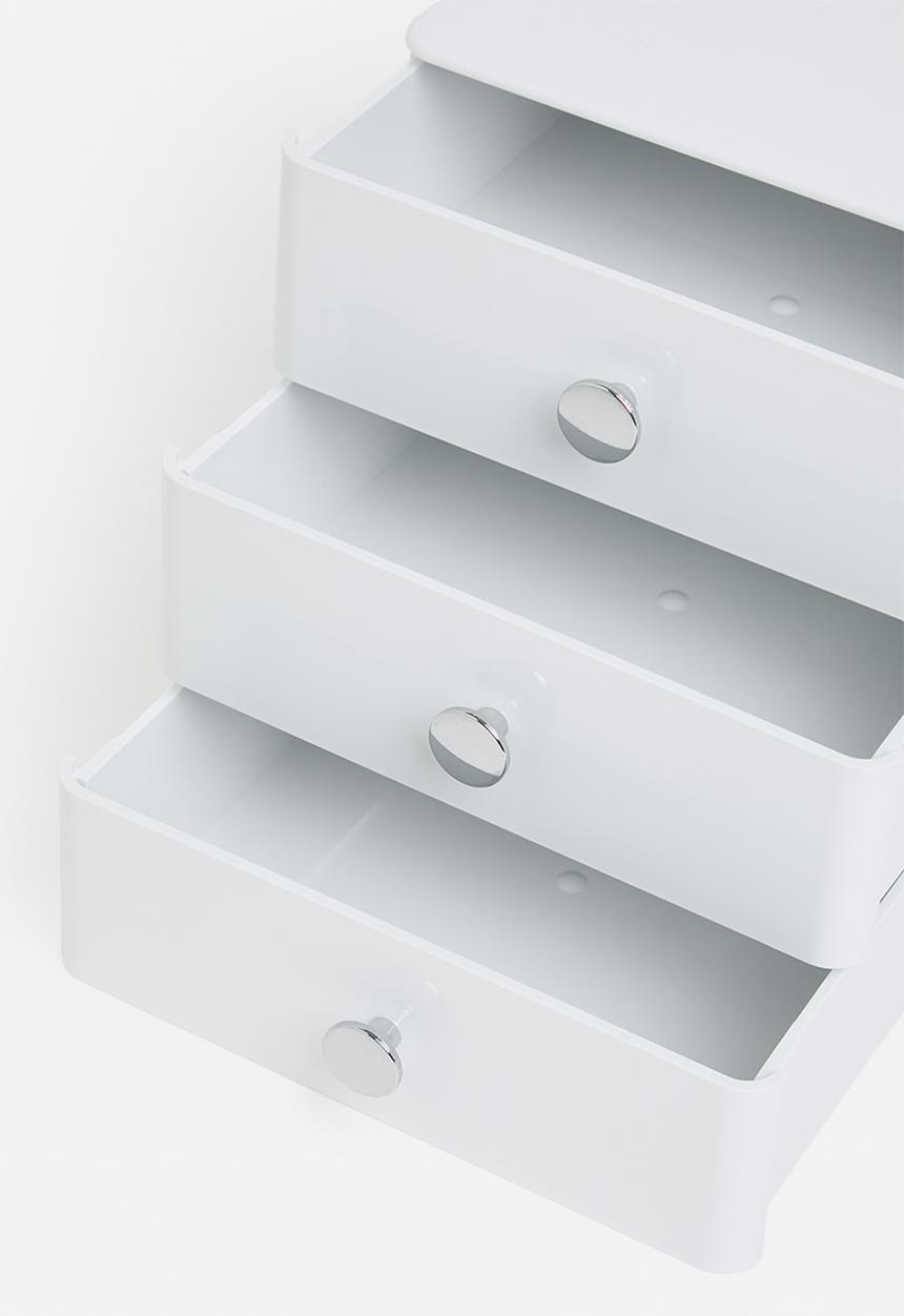 Litem - Cosmetics Desk Organizer 3 Layers - White
