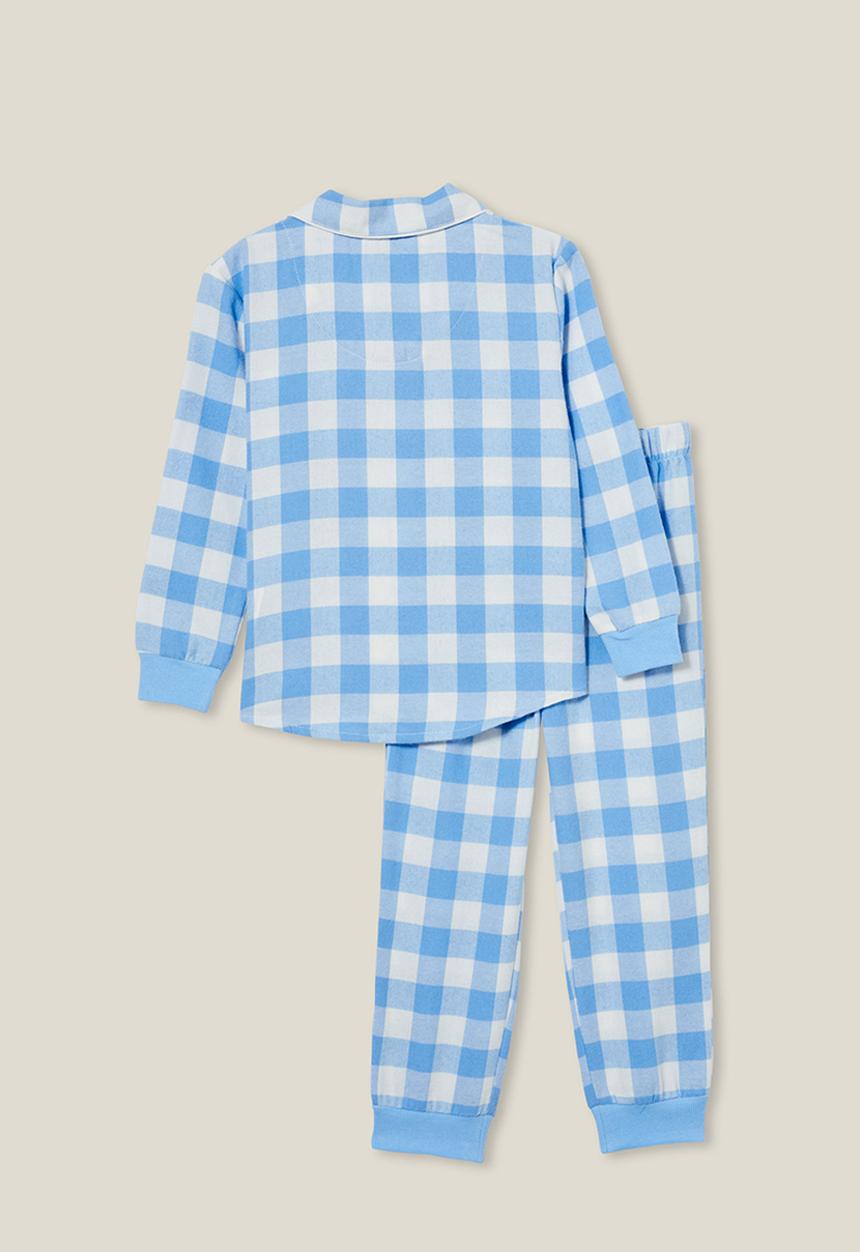 Cotton On - William long sleeve pyjama set - dusk blue/gingham