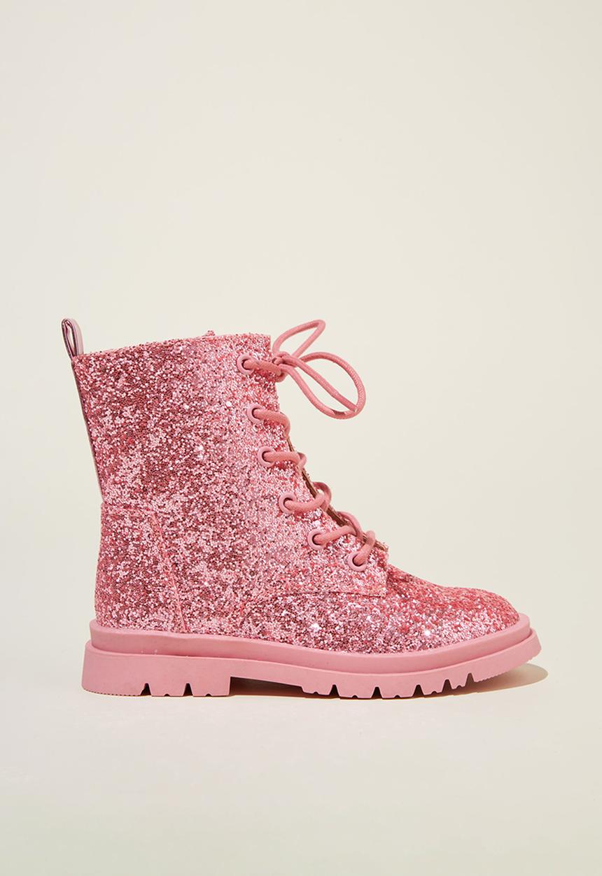 Cotton On - Combat lug boot - pink glitter