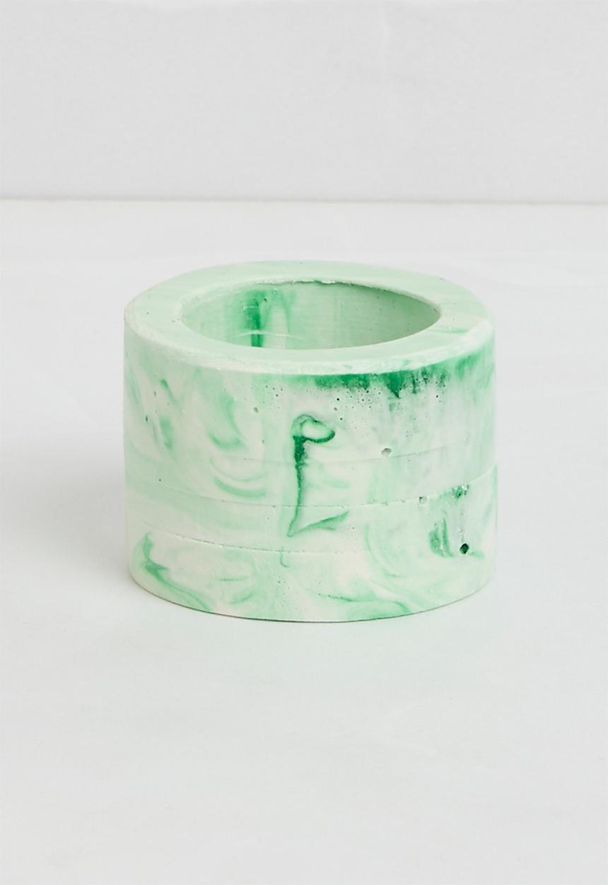 Terrazzo Home - Napkin Rings Set of 4 - Green Marble