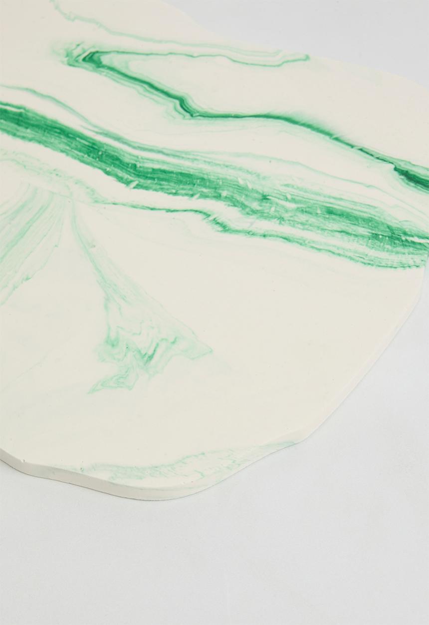 Terrazzo Home - Organic Serving Tray - Green marble
