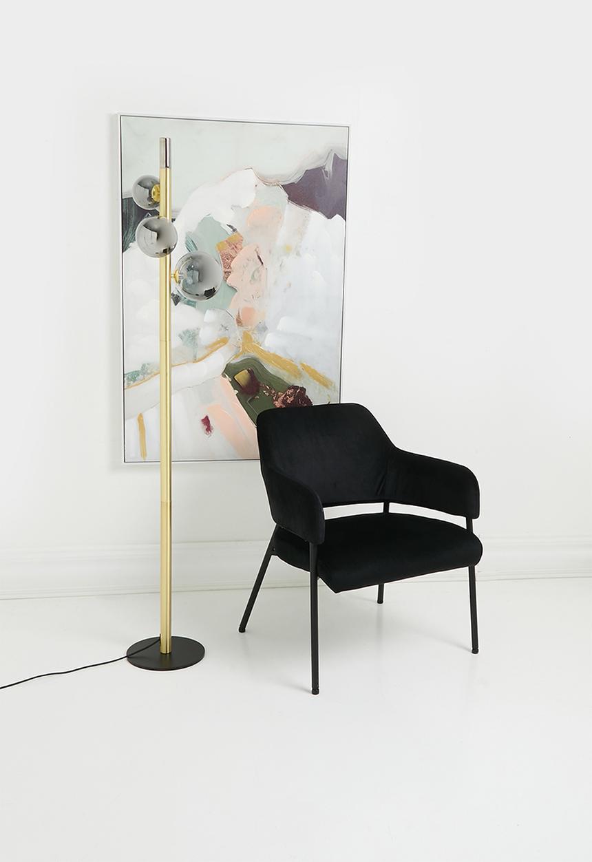 Sixth Floor - Suzy floor lamp - gold & black