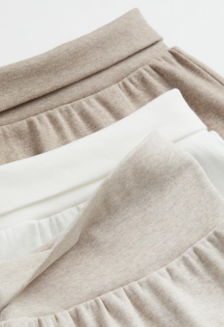 H&M - 5-Pack cotton trousers - white & light beige marl