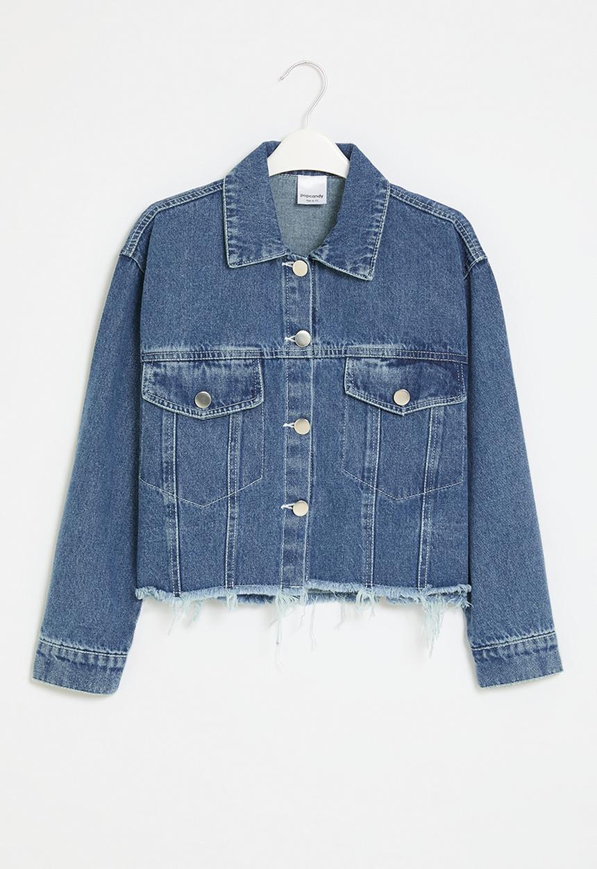 Pop Candy - Frayed denim jacket - blue