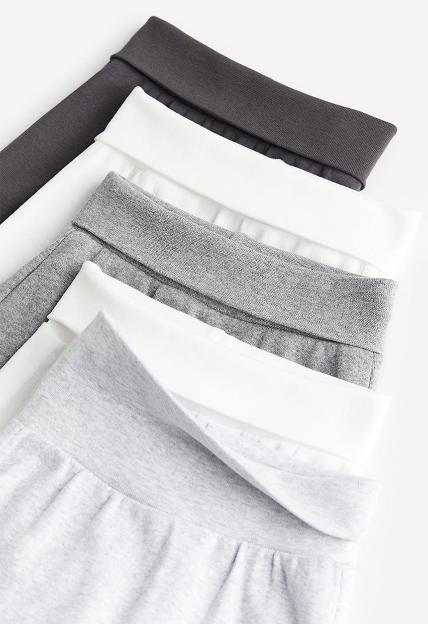 H&M - 5-Pack cotton trousers -  light grey & grey