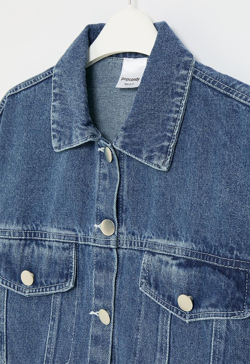Pop Candy - Frayed denim jacket - blue