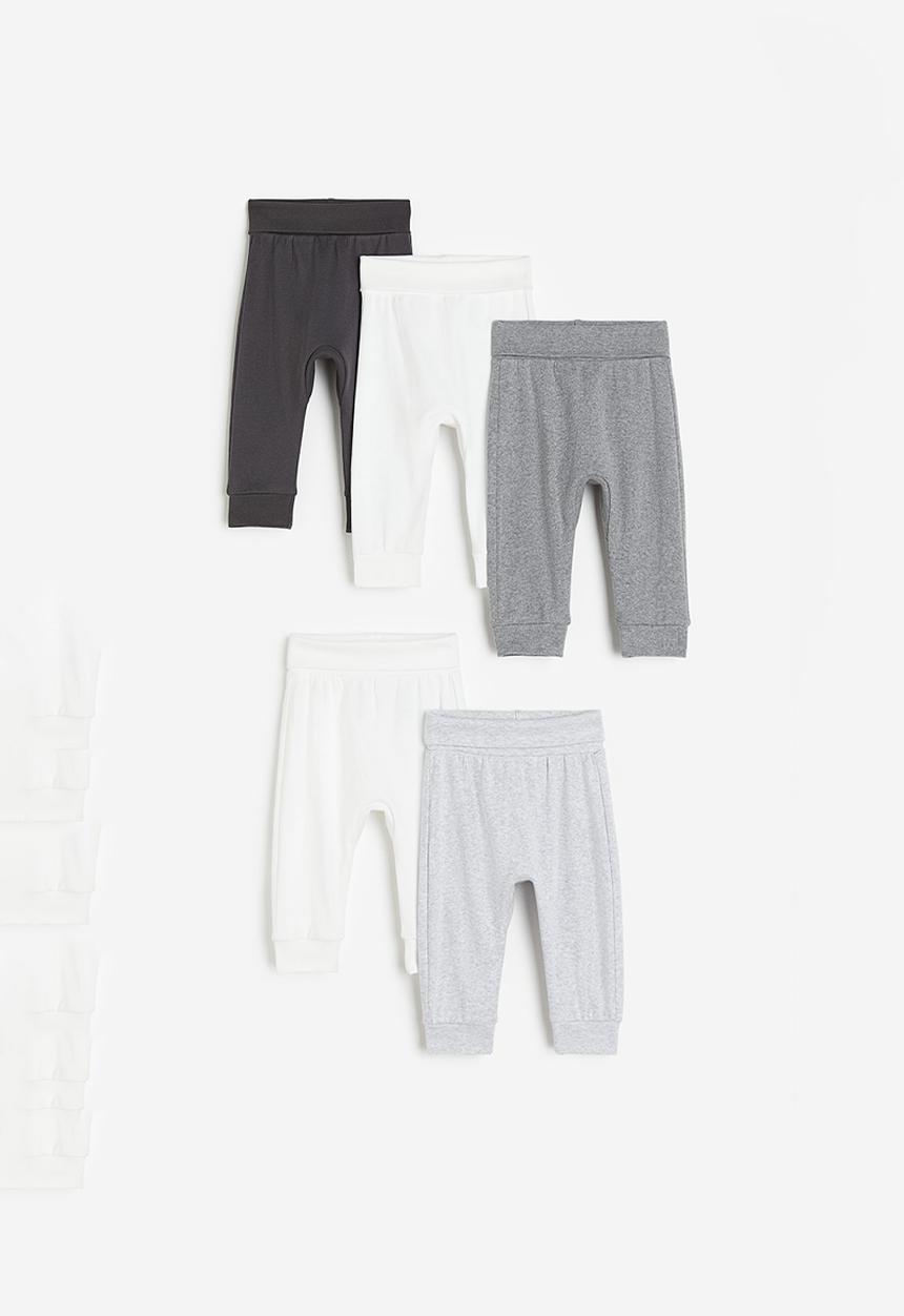 H&M - 5-Pack cotton trousers -  light grey & grey