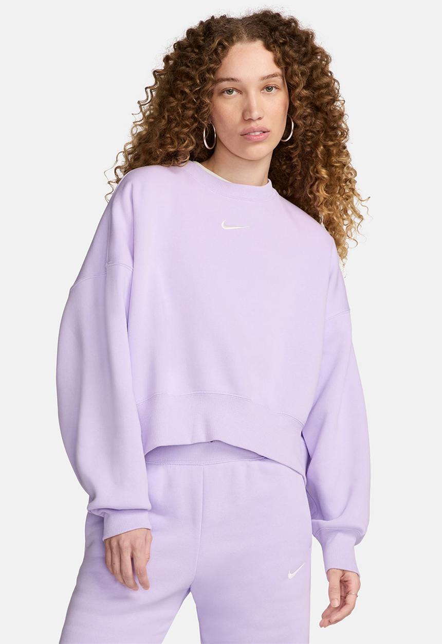 Nike - W Nsw Phnx Flc Oos Crew - Violet Mist/Sail